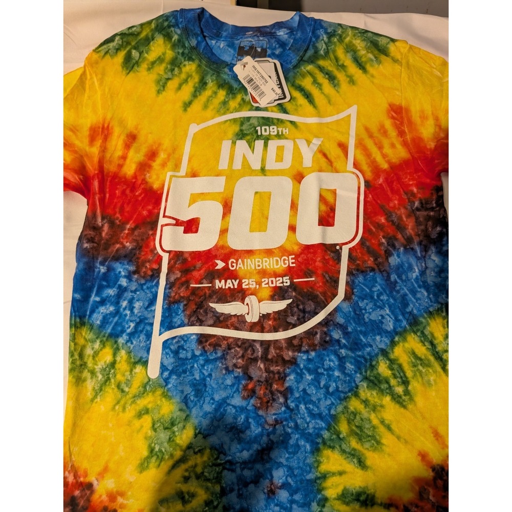 IndyCar Indy 500 Gainbridge 2025 Tie-Dye Multicolor Shirt, Size S - Picture 4 of 4
